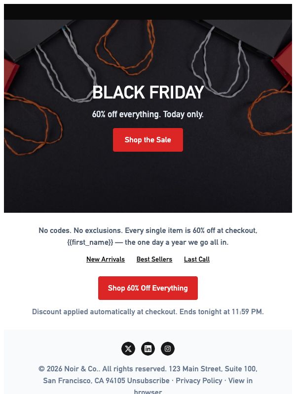 Black Friday Day-Of email template preview