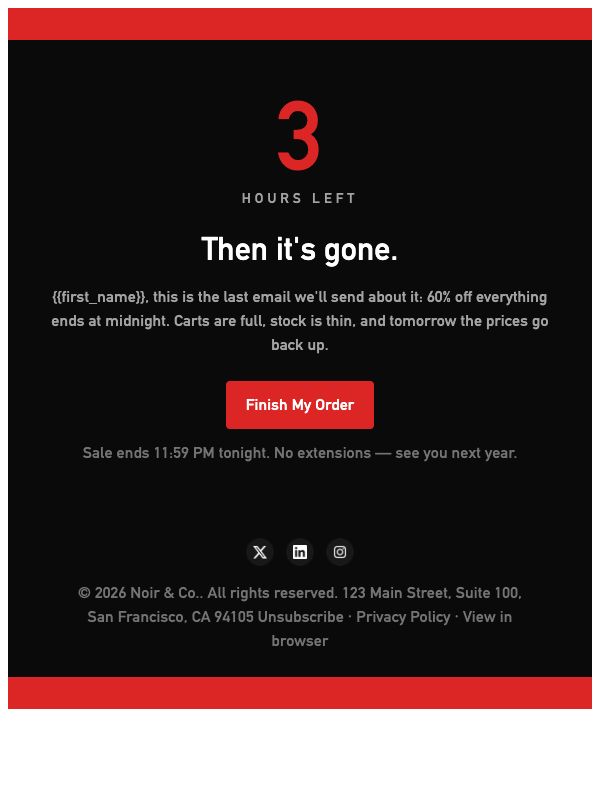 Black Friday Last Chance email template preview