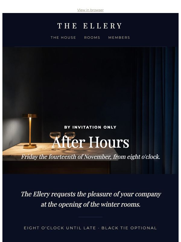 After Hours — Premium Event Invitation email template preview