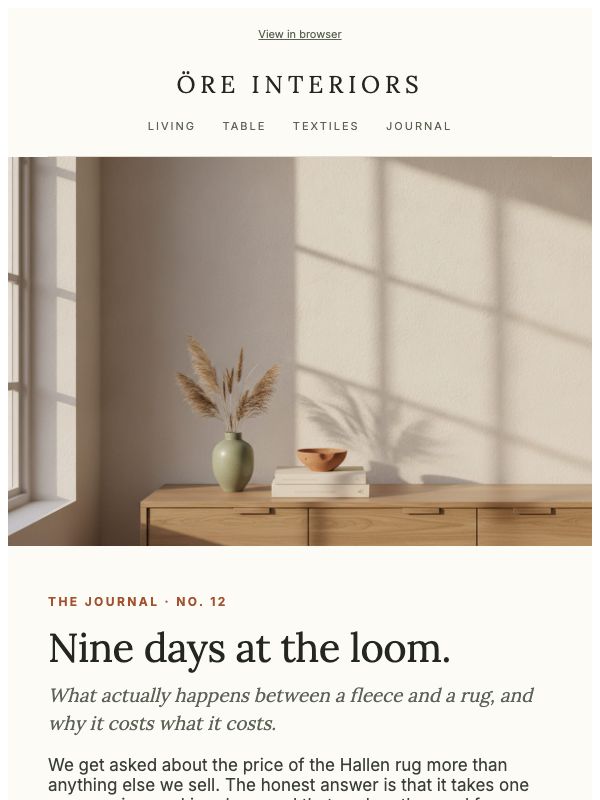 Home Journal — Interior Product Story email template preview