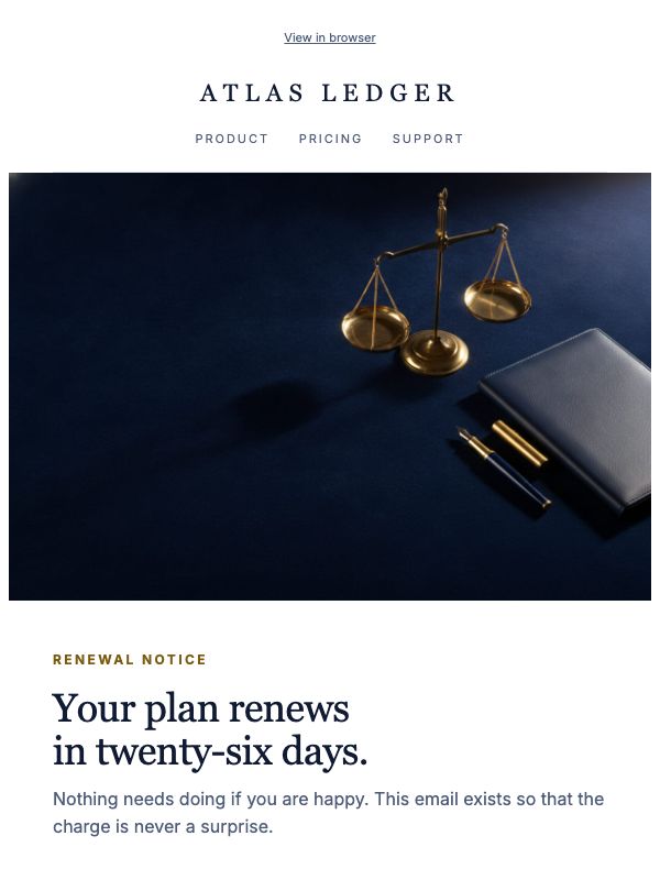 Renewal Conversation — Subscription Renewal email template preview