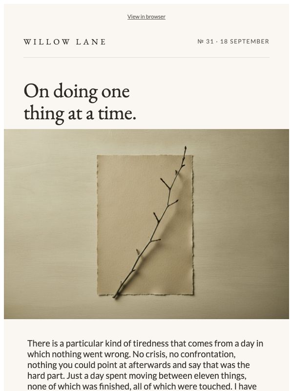 Slow Living Notes — Lifestyle Editorial email template preview
