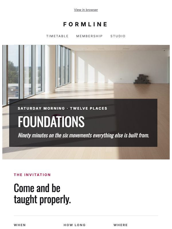 Studio Class — Fitness Event Invitation email template preview