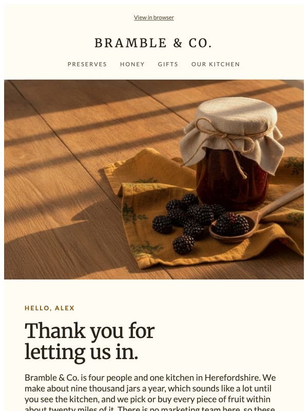 Welcome Home — Consumer Brand Welcome email template preview