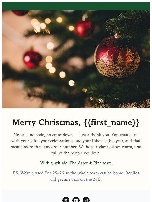 Christmas Greeting email template preview